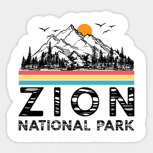 Vintage Zion National Park Retro Utah Mountain Sticker